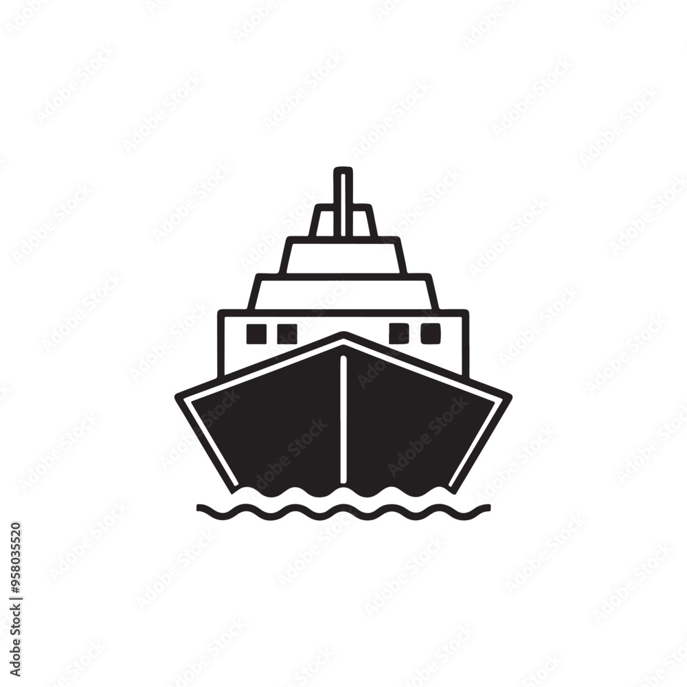 Cruise ship icon, silhouette, Ship Clipart, Cruise ship logo design vector illustration. Cruise ship icon, silhouette, Ship Clipart, Cruise ship logo design vector illustration.