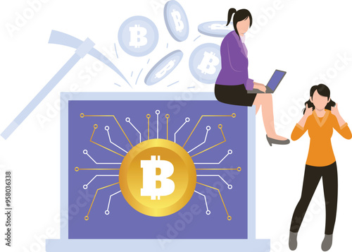 The girls are working on bitcoin mining.