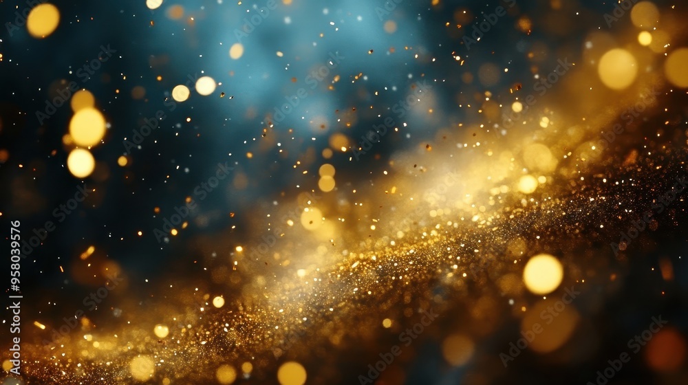 Obraz premium A captivating abstract background of shimmering particles in vibrant colors, perfect for creating a magical or festive atmosphere.