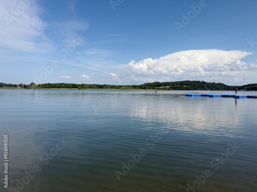 Take a trip by boat over the Poehl dam in Vogtland, Saxony photo