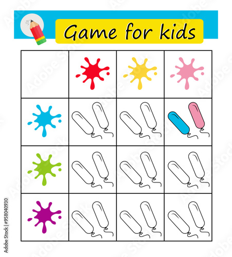 Coloring page. Educational game for kids. Illustration for children education.