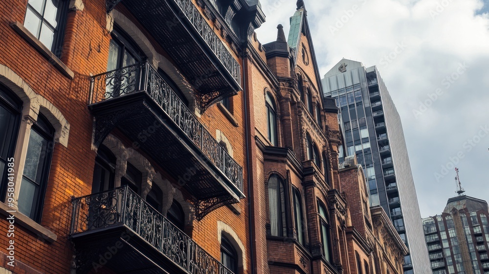 Fototapeta premium Old and New Architecture in the City