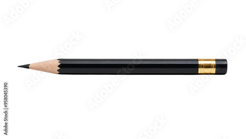 black pencil color isolated on transparent background