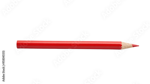 red pencil color isolated on transparent background