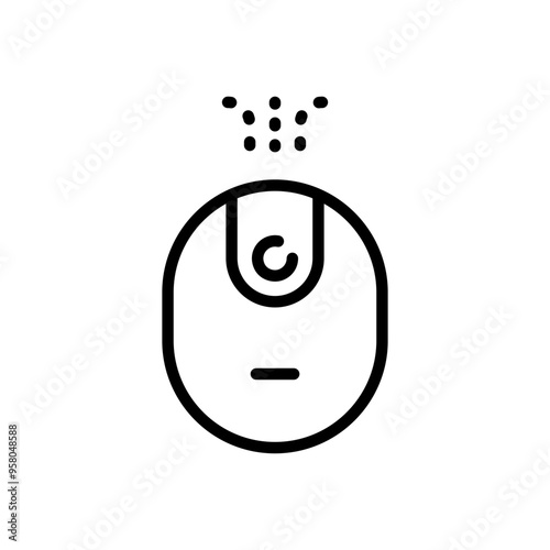 Humidifier Device Line Icon. Electronic Appliance Air Purifier Concept Outline Pictogram. Ventilation Technology Illustration. Simple Vector Isolated On White Background.
