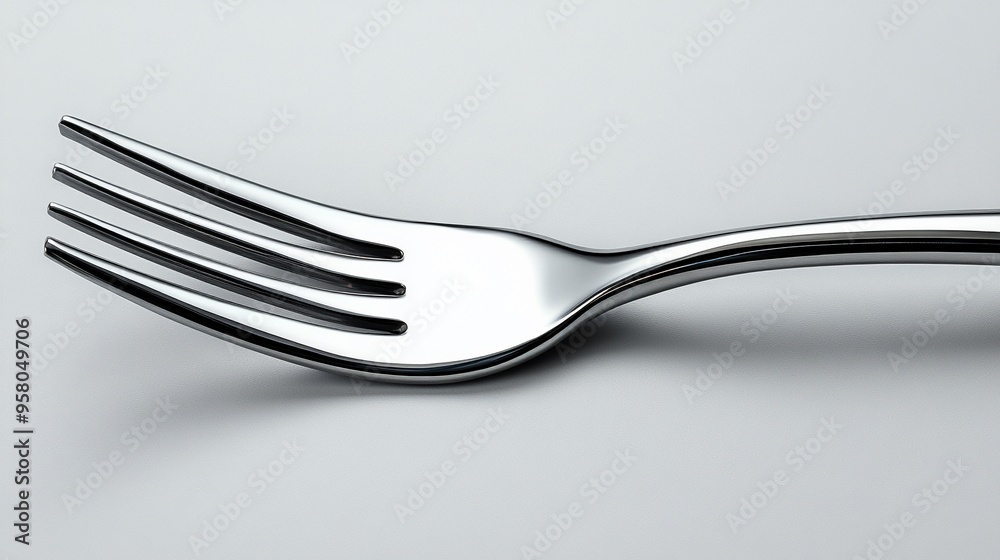 Shiny Stainless Steel Fork Close-Up Shiny Stainless Steel Fork Close-Up