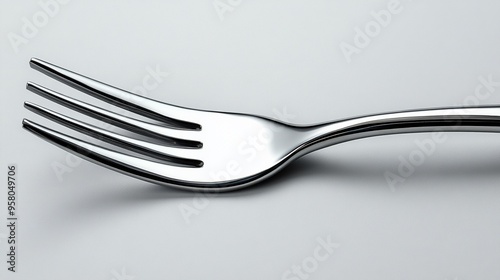 Shiny Stainless Steel Fork Close-Up 