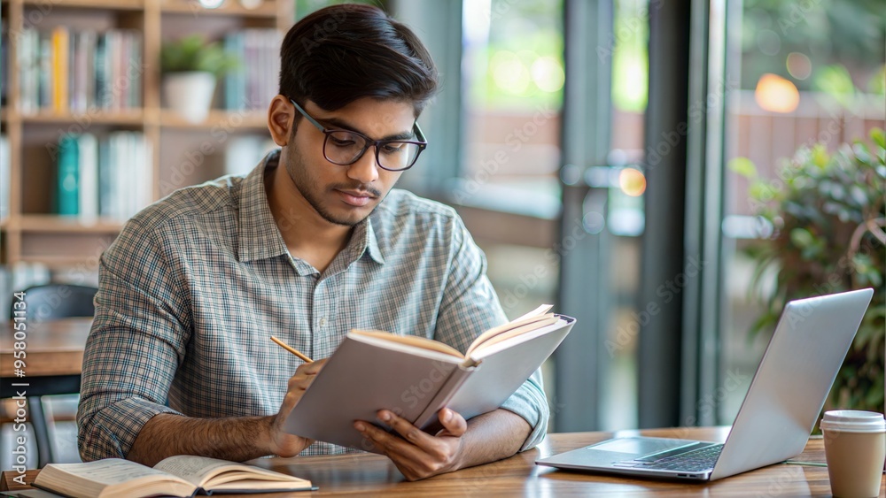 Indian two students studying together and preparing for exams, surrounded by books and notes, showcasing academic diligence. Indian two students studying together and preparing for exams, surrounded by books and notes, showcasing academic diligence.
