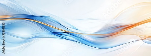  A tight shot of a blue-yellow gradient backdrop, featuring a radiant wave emanating from its upper portion