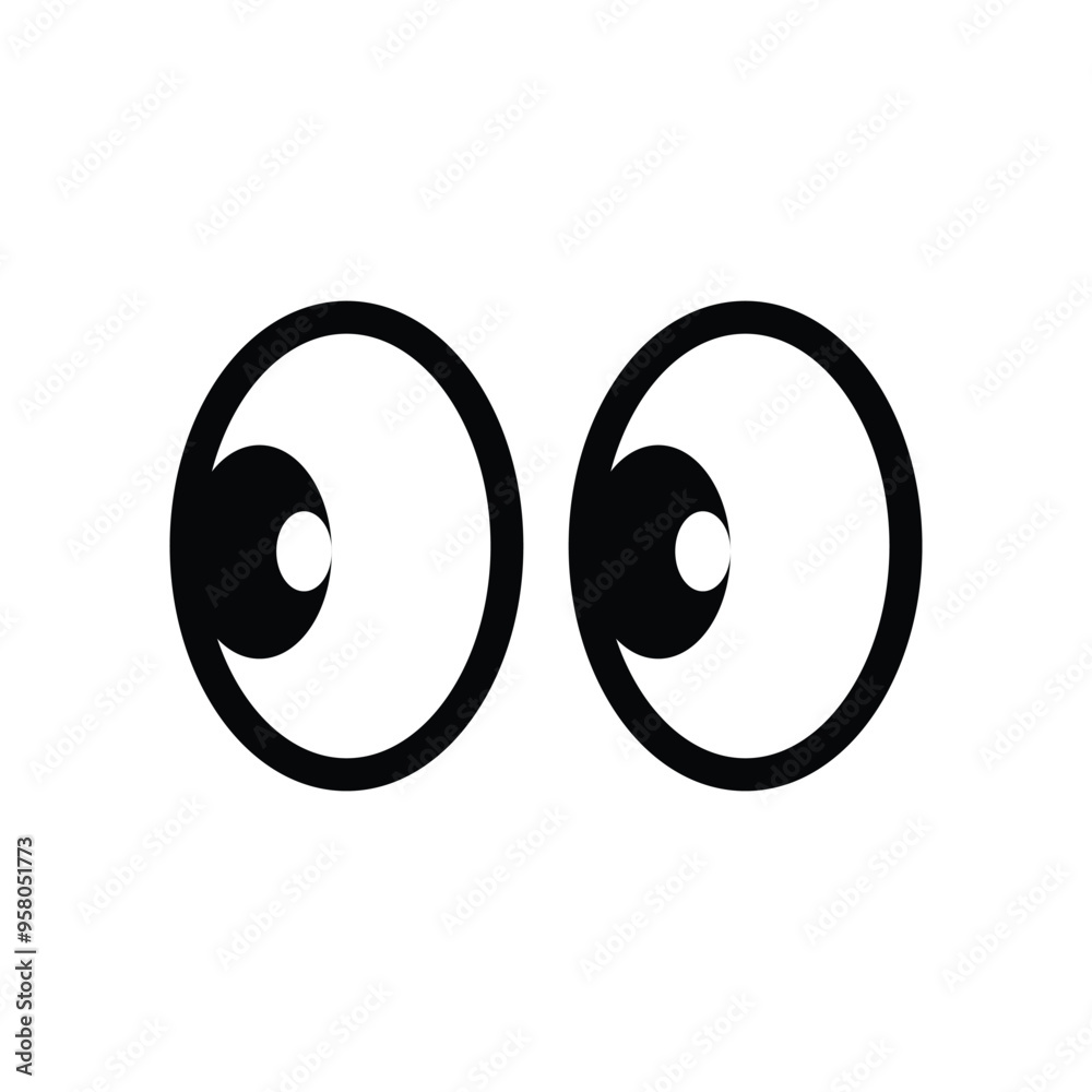 Smile eyes look into the frame. Emoji. A sticker for a chat message. Isolated vector illustration on background. Smile eyes look into the frame. Emoji. A sticker for a chat message. Isolated vector illustration on background.