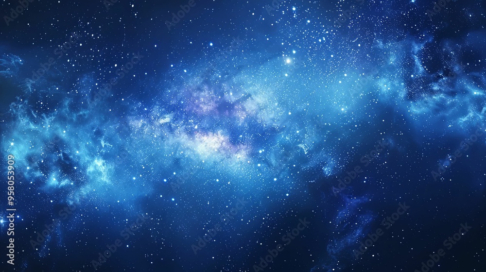 Obraz premium A Galaxy of Stars and Nebulae in a Deep Blue Sky