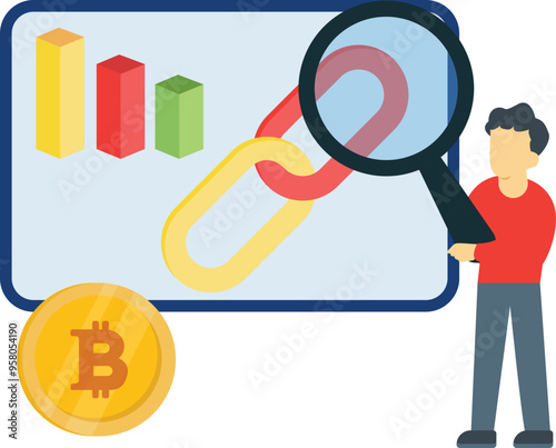 The boy is searching for the bitcoin at the URL link.