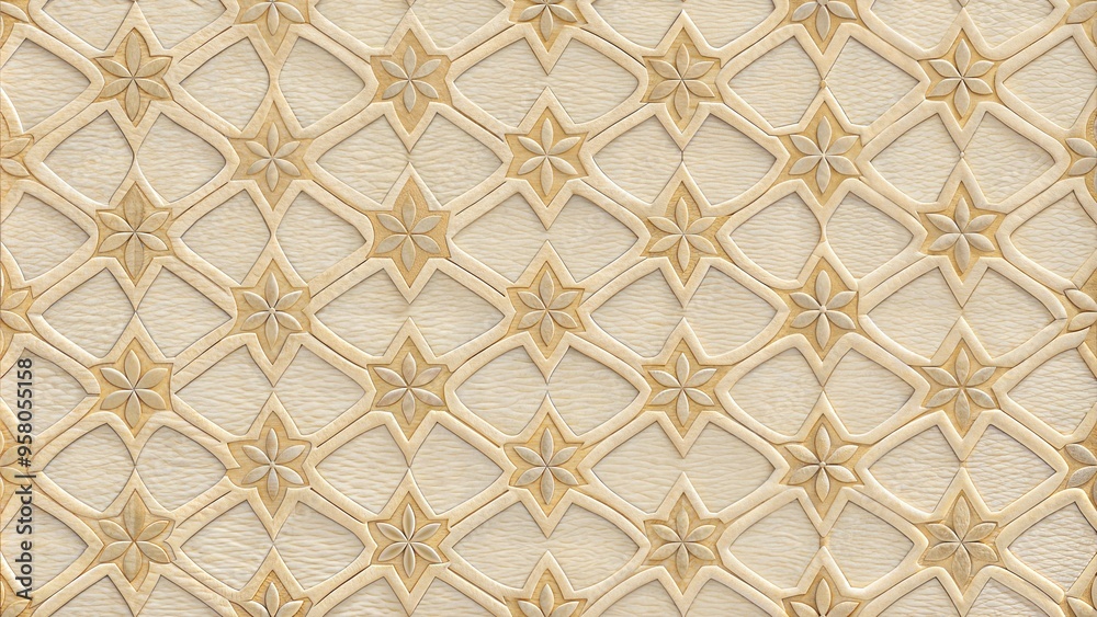 Fototapeta premium Seamless damask pattern.Classic wall embossed wallpaper for printing on paper,wrap or wallpaper for your interior design