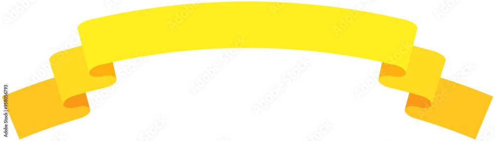 Vector illustration of Simple curved ribbon 3 (yellow)