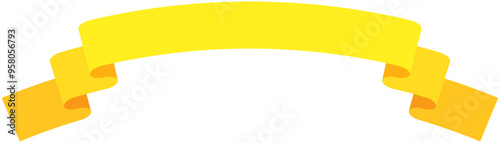 Vector illustration of Simple curved ribbon 3 (yellow)