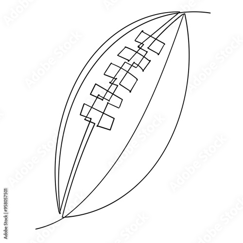 continuous line drawing American football and helmet icon