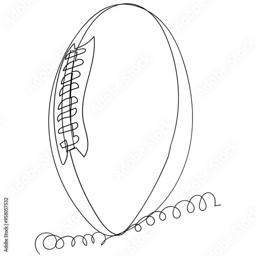 continuous line drawing American football and helmet icon