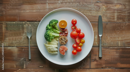 Healthy eating concept illustrating intermittent fasting, AI generative.