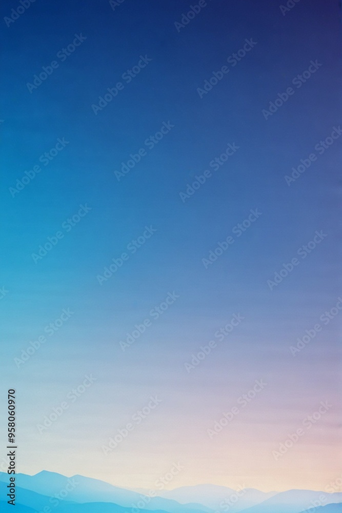Obraz premium Beautiful sunset over mountain range with a colorful gradient sky, providing a tranquil and inspiring landscape. Perfect for nature and travel themes.