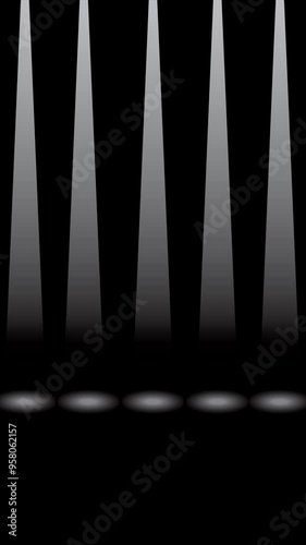 Animated illustration of black background with white spotlights flashing alternately like on a stage, perfect for product launches, promotions, and online store announcements. 4k resolution
 photo