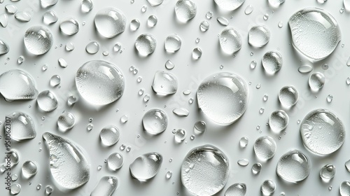 Water Droplets on a White Surface