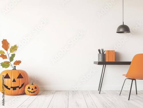 Spooky Halloween advertising poster featuring dark photo