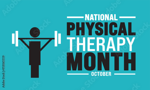 Physical therapy month is observed every year in October, background template
 one of the healthcare professions provided by physical therapists. background, banner, placard,
 card, and poster design 