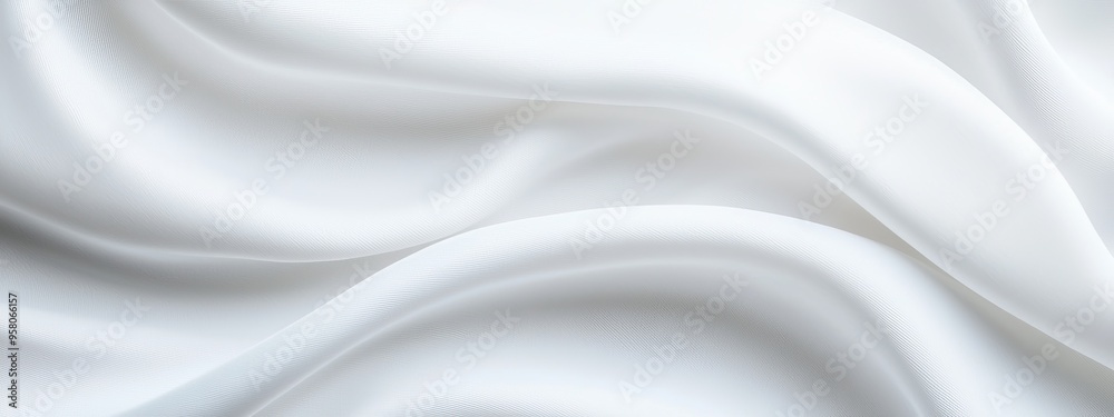 Fototapeta premium A tight shot of a white cloth, displaying undulating patterns at its upper and lower edges