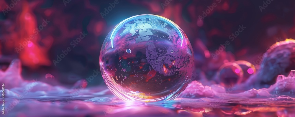 Holo abstract 3D sphere with spectral highlights, 4K hyperrealistic photo Holo abstract 3D sphere with spectral highlights, 4K hyperrealistic photo