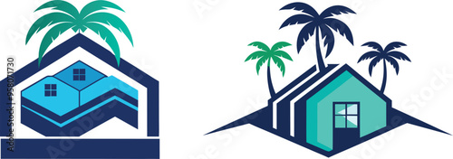 roofing or home service logo design inspiration vector