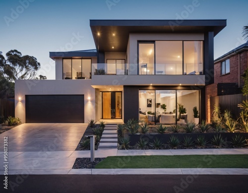 Beautiful modern home in South Australia, urban environment, modern accessories and furniture 