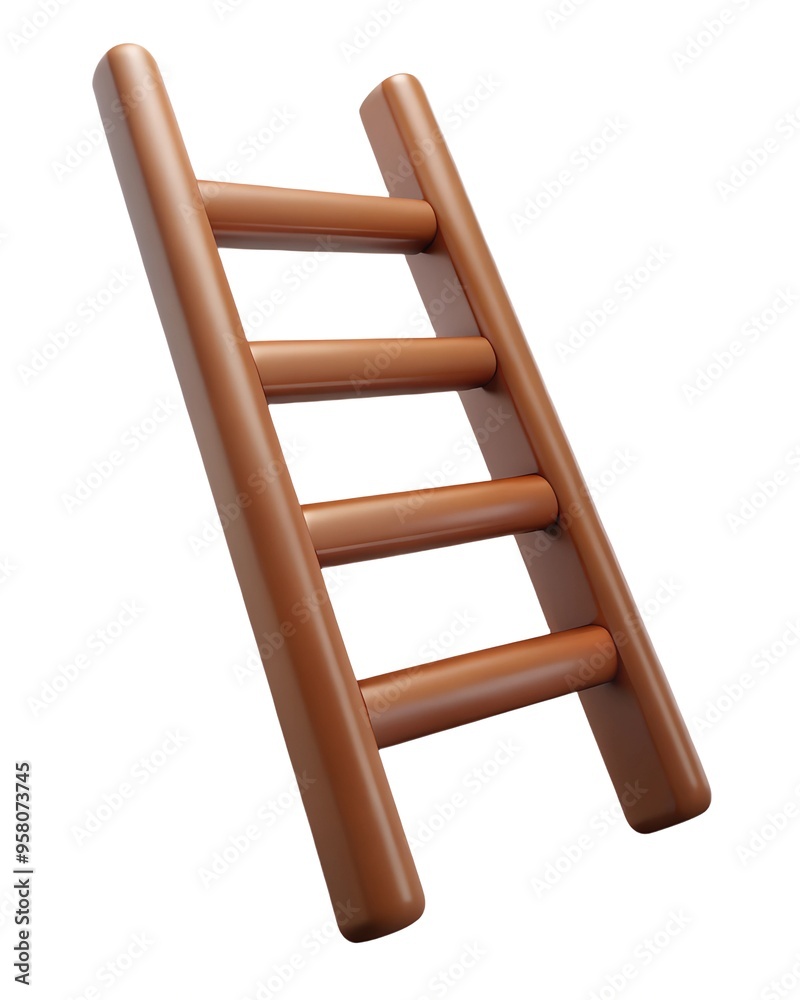 A ladder 3D render icon isolated on white background A ladder 3D render icon isolated on white background