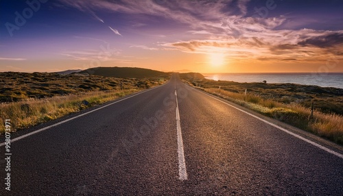 The Open Road at Dusk: A Symbol of New Beginnings and Adventure