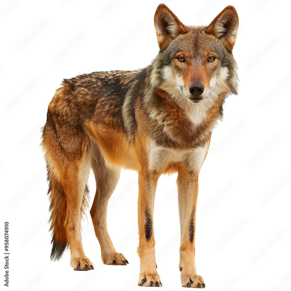 Fototapeta premium Dingo Wolf Brown Big Predator Isolated on a Transparent Background 