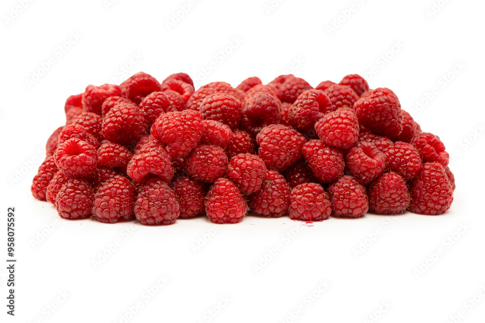 Tasty fresh raspberry isolated on a white background. Top view. Tasty fresh raspberry isolated on a white background. Top view.