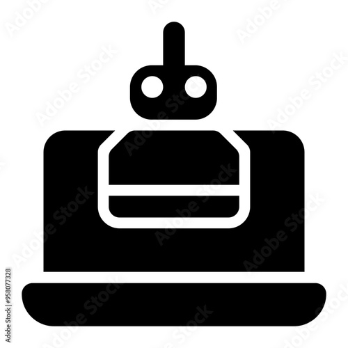 botnet, robot, attack, hacking, cyber security solid or glyph icon