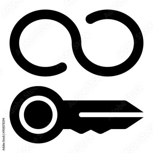 Valokuva hardwired key, installed key, permanent, key, cyber security solid or glyph icon