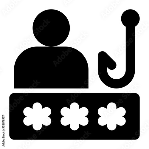 phishing, spoofing, attack, threat, cyber security solid or glyph icon