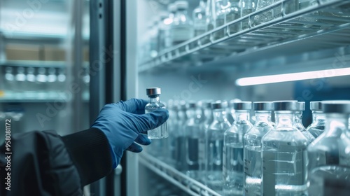 A person is holding a bottle of medicine in a store