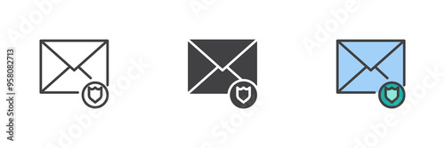 Protected mail different style icon set