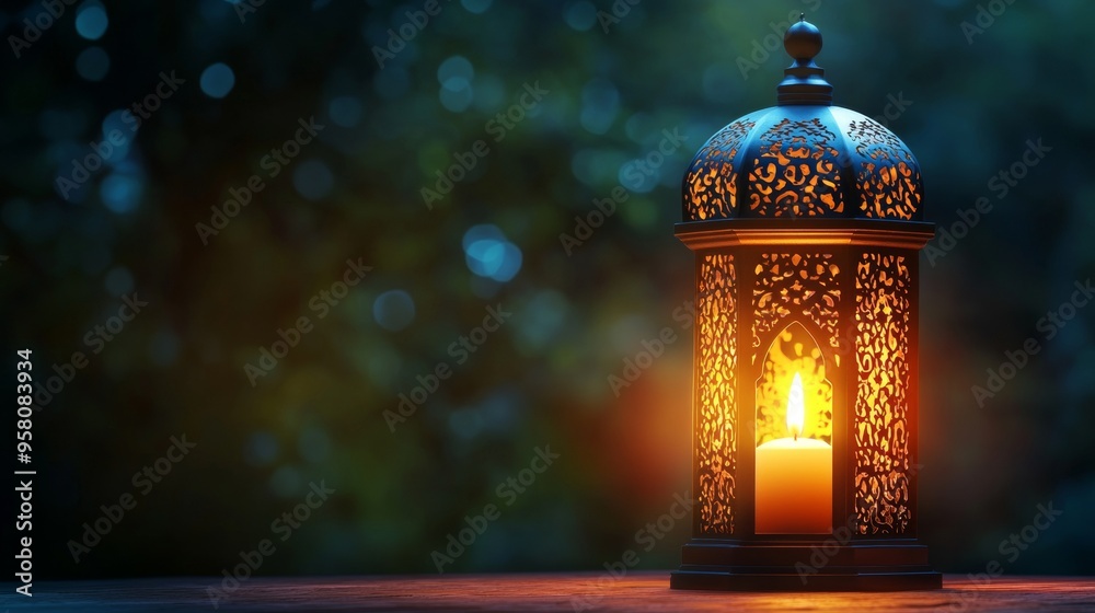 Glowing Arabic Lantern Ramadan Kareem Greeting Card Glowing Arabic Lantern Ramadan Kareem Greeting Card