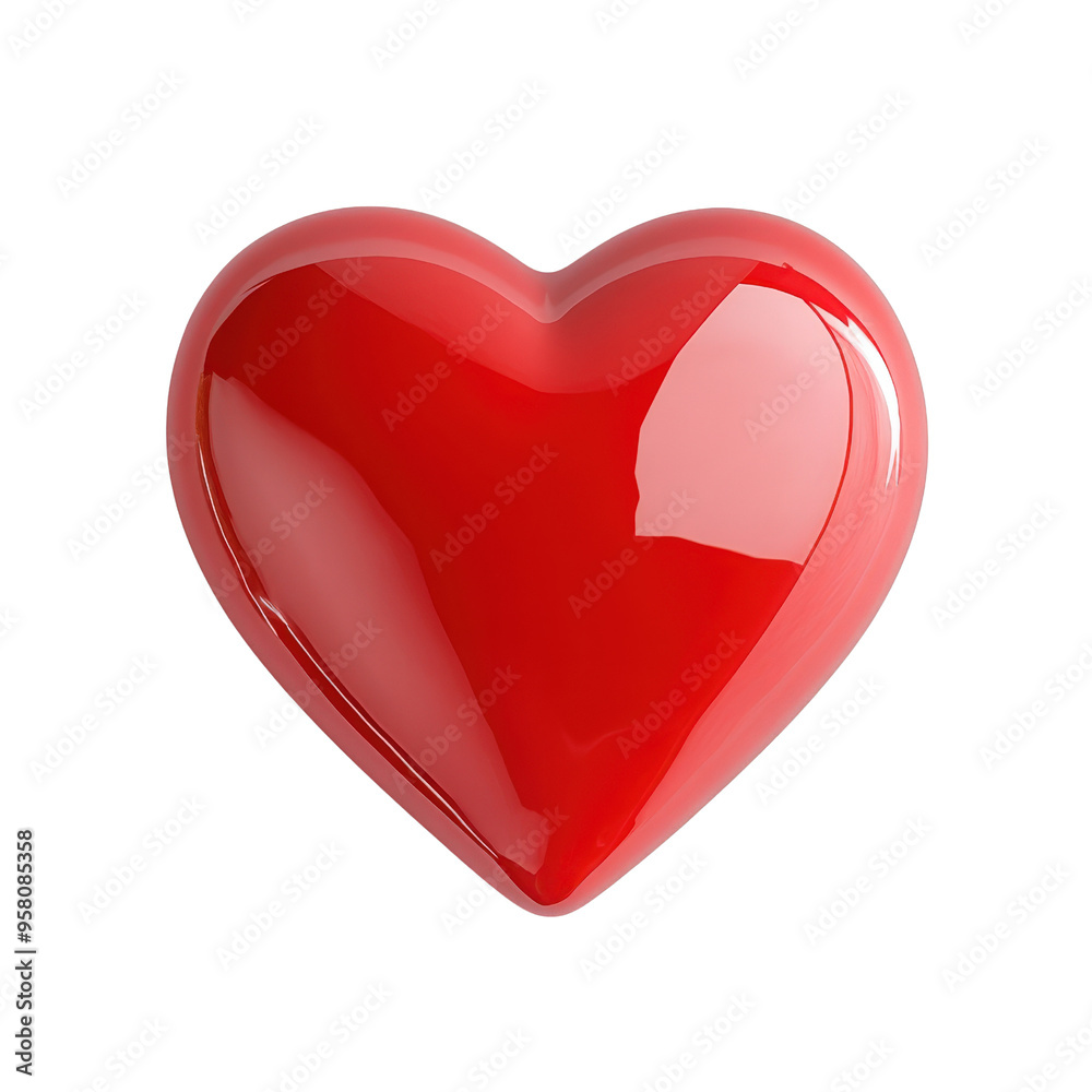 Shiny red heart isolated on white background, perfect for Valentine's Day, love, romance, and wedding-themed designs. Shiny red heart isolated on white background, perfect for Valentine's Day, love, romance, and wedding-themed designs.