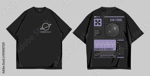 Design t shirt street wear front and back