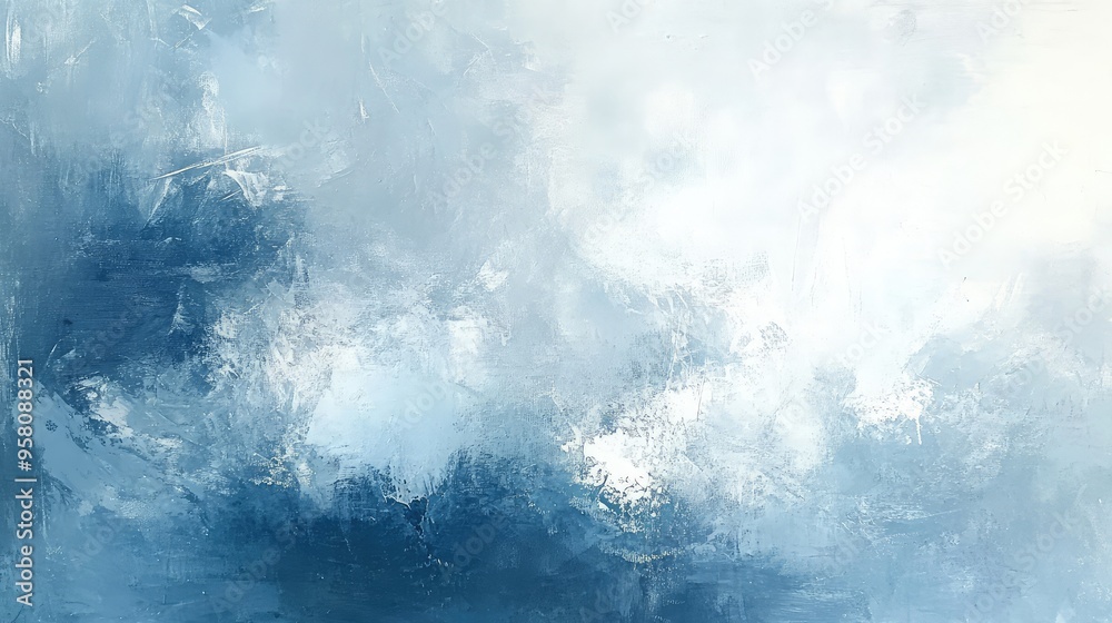 Soft abstract forms in icy blues and whites, capturing the serene beauty of a frosty winter morning Soft abstract forms in icy blues and whites, capturing the serene beauty of a frosty winter morning