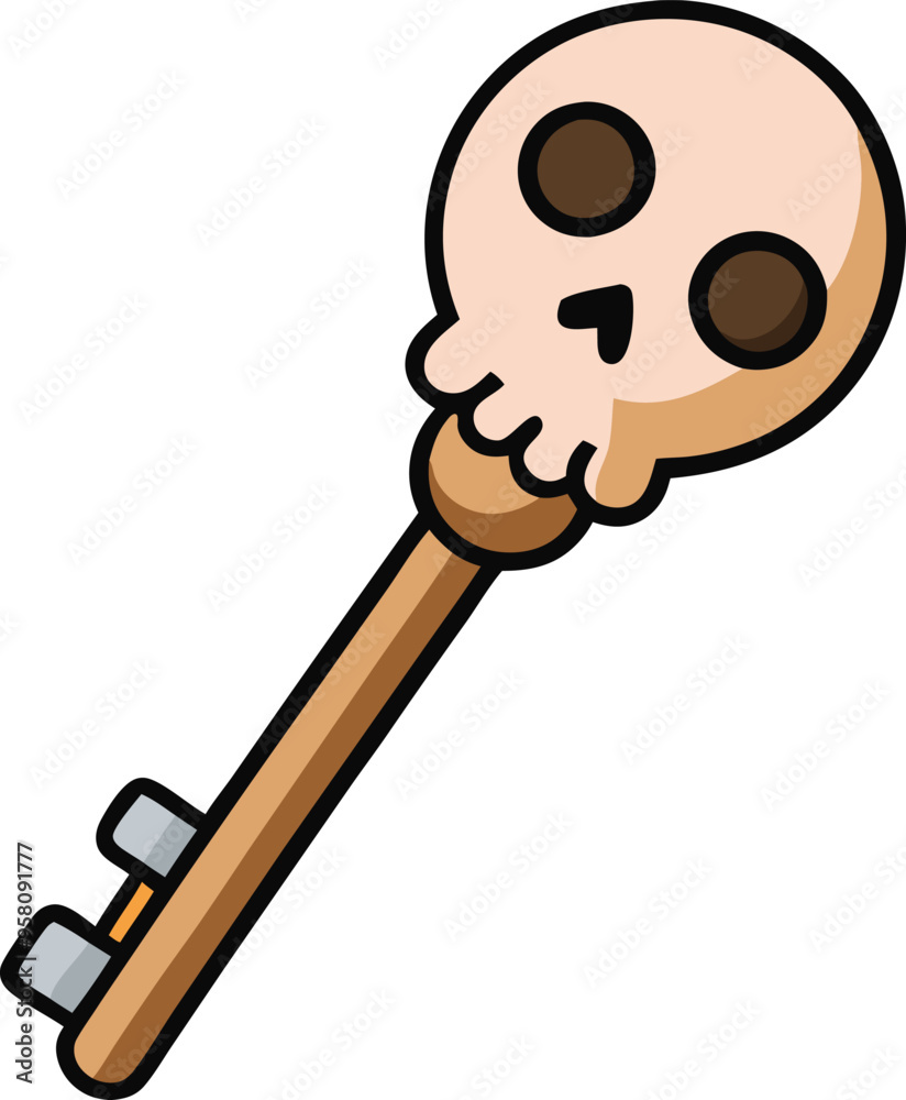 A skeleton key cartoon vector for Halloween A skeleton key cartoon vector for Halloween