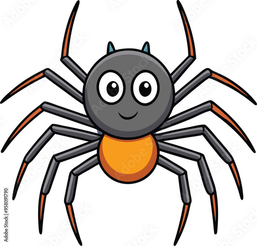 A spider cartoon vector for Halloween