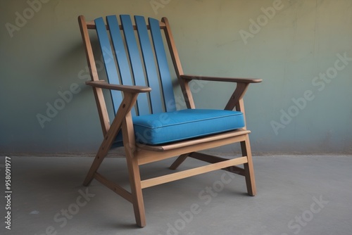 Wooden chair in the room. ai generative