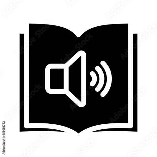 Audio book icon. Audiobook symbol. ebook sign. for mobile concept and web design color editable