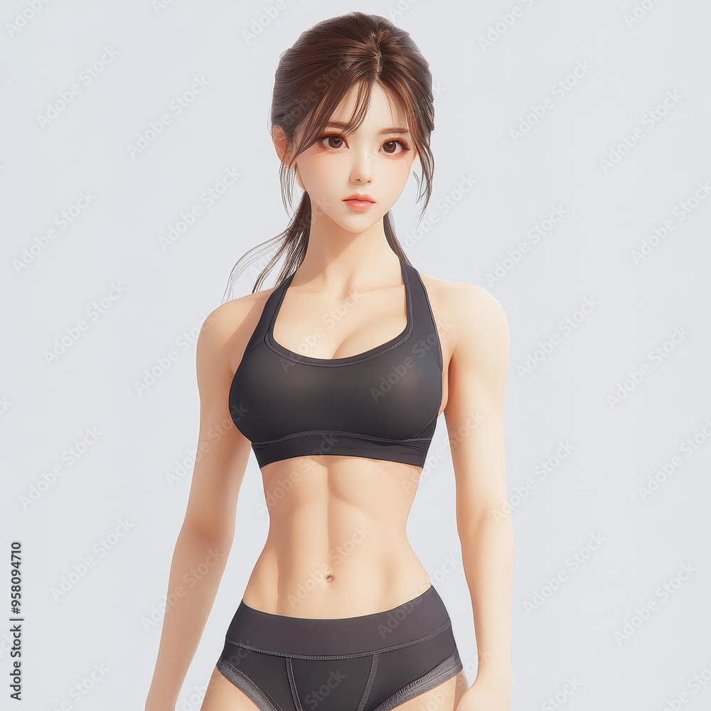 Captivating highdefinition image of a toned athlete exuding strength and grace on stage. Captivating highdefinition image of a toned athlete exuding strength and grace on stage.