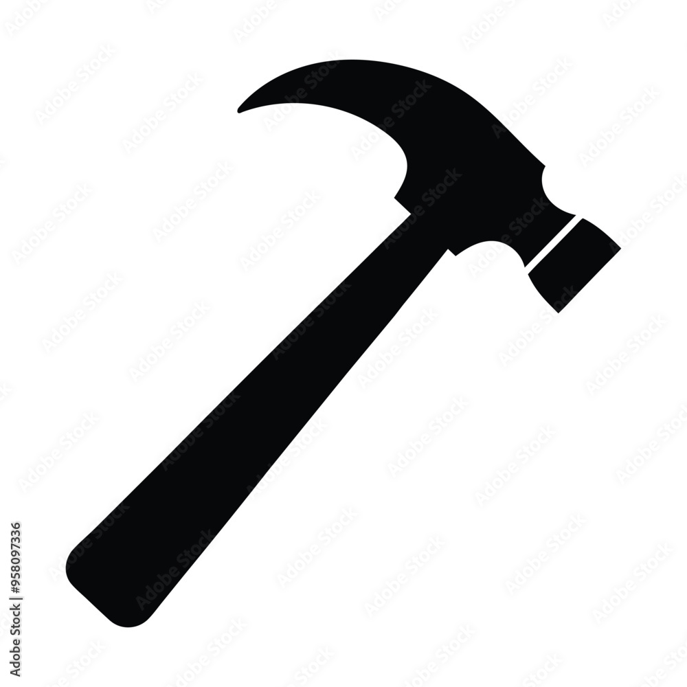 Hammer silhouette - Mechanic Tools illustration in black and white
Hammer silhouette - Mechanic Tools illustration in black and white
